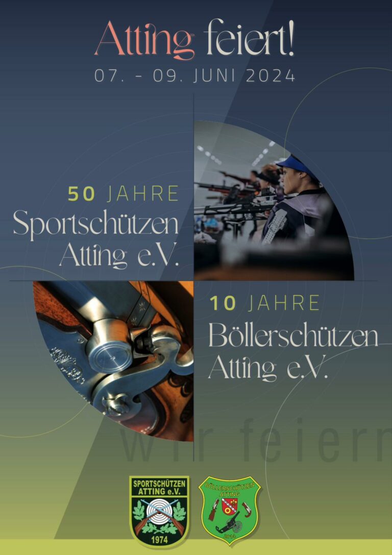Vorinfo zum 50 jährigen Gründungsfest der Sportschützen Atting 2024.
